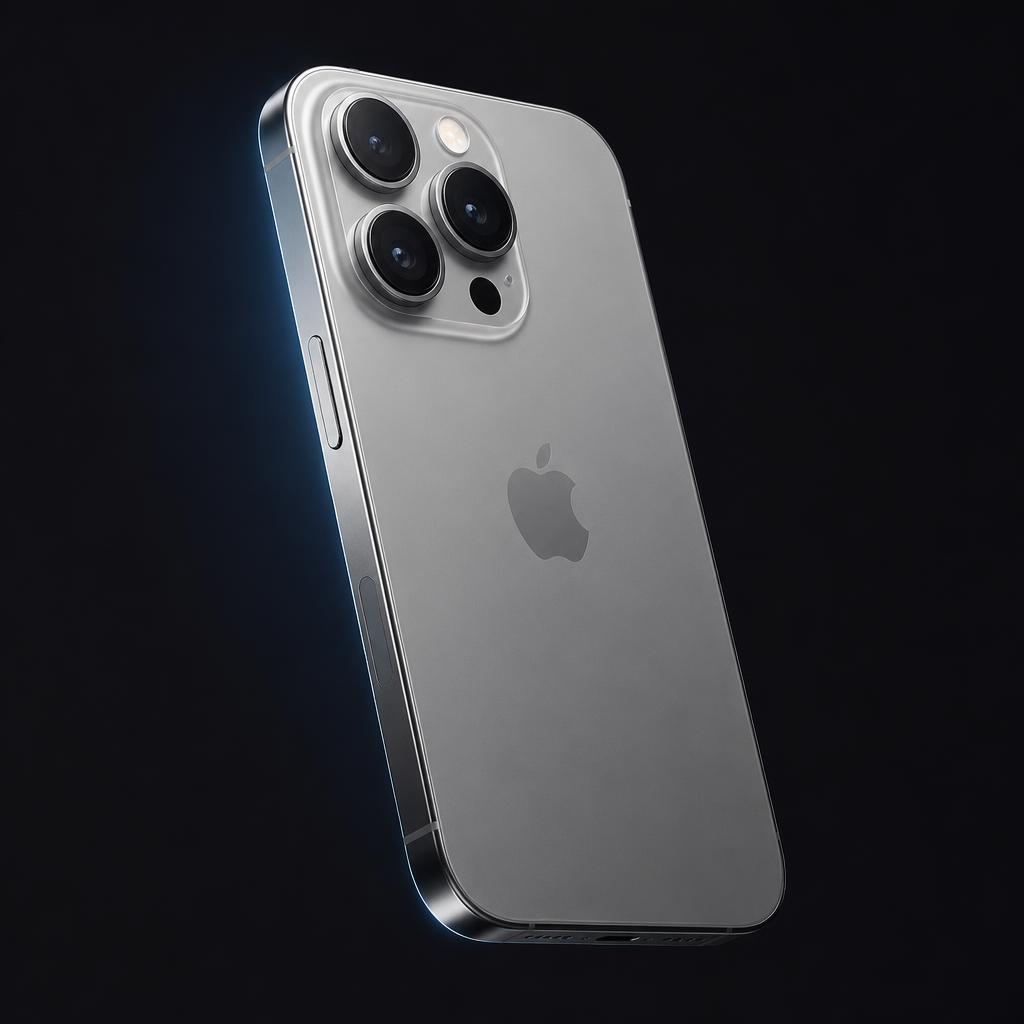 iPhone com acabamento em titânio e três câmeras traseiras