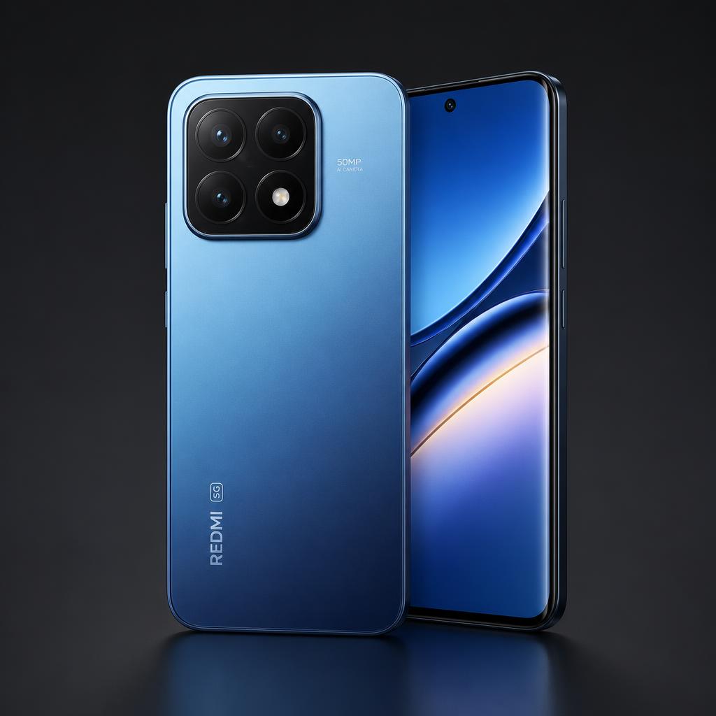 Redmi Note azul com módulo de câmeras quadrado